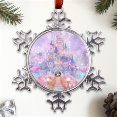 Disney Castle, Mickey And Minnie Metal Large Snowflake Ornament by nateshop