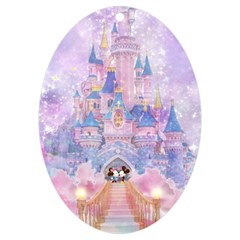 Disney Castle, Mickey And Minnie Uv Print Acrylic Ornament Oval by nateshop