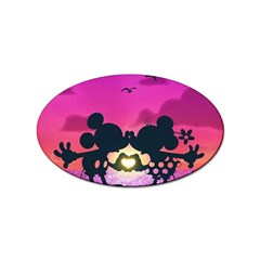 Mickey And Minnie, Mouse, Disney, Cartoon, Love Sticker Oval (100 Pack) by nateshop