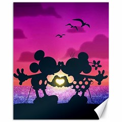 Mickey And Minnie, Mouse, Disney, Cartoon, Love Canvas 11  X 14  by nateshop