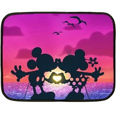 Mickey And Minnie, Mouse, Disney, Cartoon, Love Two Sides Fleece Blanket (mini) by nateshop