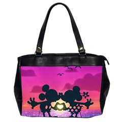 Mickey And Minnie, Mouse, Disney, Cartoon, Love Oversize Office Handbag (2 Sides) by nateshop