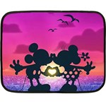 Mickey And Minnie, Mouse, Disney, Cartoon, Love Two Sides Fleece Blanket (Mini) 35 x27  Blanket Front