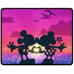 Mickey And Minnie, Mouse, Disney, Cartoon, Love Fleece Blanket (medium) by nateshop