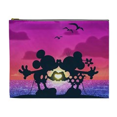 Mickey And Minnie, Mouse, Disney, Cartoon, Love Cosmetic Bag (xl) by nateshop