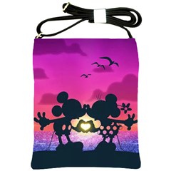 Mickey And Minnie, Mouse, Disney, Cartoon, Love Shoulder Sling Bag by nateshop