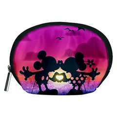 Mickey And Minnie, Mouse, Disney, Cartoon, Love Accessory Pouch (medium) by nateshop