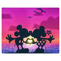 Mickey And Minnie, Mouse, Disney, Cartoon, Love Two Sides Premium Plush Fleece Blanket (medium) by nateshop