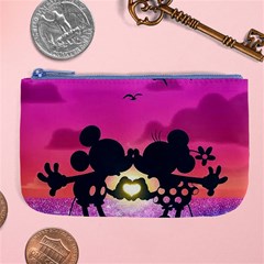 Mickey And Minnie, Mouse, Disney, Cartoon, Love Large Coin Purse by nateshop