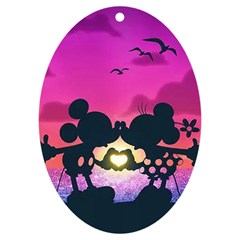 Mickey And Minnie, Mouse, Disney, Cartoon, Love Uv Print Acrylic Ornament Oval by nateshop