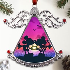 Mickey And Minnie, Mouse, Disney, Cartoon, Love Metal Angel With Crystal Ornament by nateshop