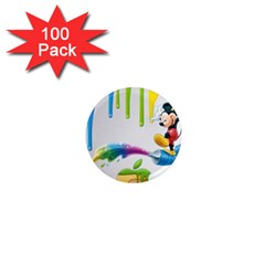 Mickey Mouse, Apple Iphone, Disney, Logo 1  Mini Magnets (100 Pack)  by nateshop