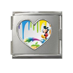 Mickey Mouse, Apple Iphone, Disney, Logo Mega Link Heart Italian Charm (18mm) by nateshop