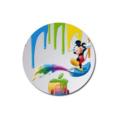 Mickey Mouse, Apple Iphone, Disney, Logo Rubber Round Coaster (4 Pack) by nateshop