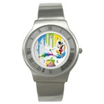 Mickey Mouse, Apple Iphone, Disney, Logo Stainless Steel Watch Front