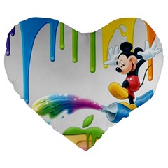 Mickey Mouse, Apple Iphone, Disney, Logo Large 19  Premium Heart Shape Cushions by nateshop