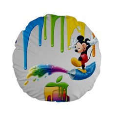 Mickey Mouse, Apple Iphone, Disney, Logo Standard 15  Premium Flano Round Cushions by nateshop