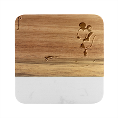 Mickey Mouse, Apple Iphone, Disney, Logo Marble Wood Coaster (square)