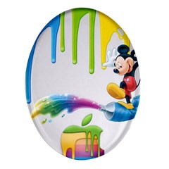 Mickey Mouse, Apple Iphone, Disney, Logo Oval Glass Fridge Magnet (4 Pack) by nateshop