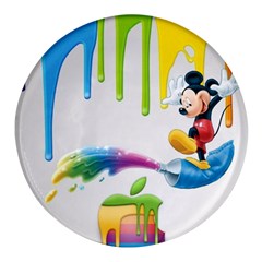 Mickey Mouse, Apple Iphone, Disney, Logo Round Glass Fridge Magnet (4 Pack) by nateshop