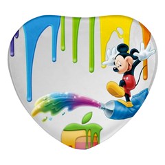 Mickey Mouse, Apple Iphone, Disney, Logo Heart Glass Fridge Magnet (4 Pack) by nateshop