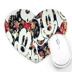 Mickey Mouse, Cartoon, Cartoon Character Heart Mousepad by nateshop