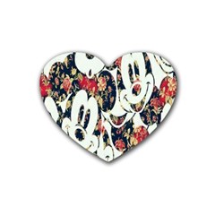 Mickey Mouse, Cartoon, Cartoon Character Rubber Coaster (heart) by nateshop