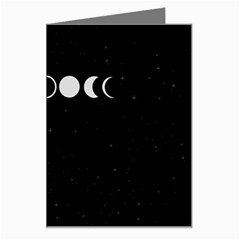 Moon Phases, Eclipse, Black Greeting Card by nateshop