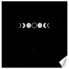 Moon Phases, Eclipse, Black Canvas 12  X 12  by nateshop