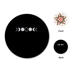 Moon Phases, Eclipse, Black Playing Cards Single Design (round)