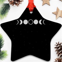 Moon Phases, Eclipse, Black Star Ornament (two Sides) by nateshop