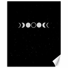 Moon Phases, Eclipse, Black Canvas 16  X 20  by nateshop