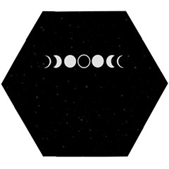 Moon Phases, Eclipse, Black Wooden Puzzle Hexagon by nateshop