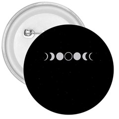 Moon Phases, Eclipse, Black 3  Buttons by nateshop