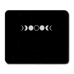 Moon Phases, Eclipse, Black Large Mousepad by nateshop