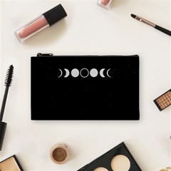 Moon Phases, Eclipse, Black Cosmetic Bag (small) by nateshop