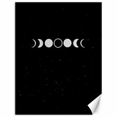 Moon Phases, Eclipse, Black Canvas 12  X 16  by nateshop