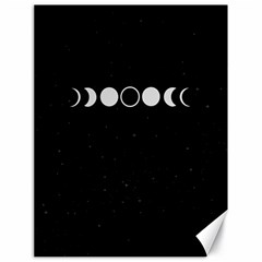 Moon Phases, Eclipse, Black Canvas 18  X 24  by nateshop