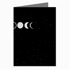 Moon Phases, Eclipse, Black Greeting Cards (pkg Of 8) by nateshop