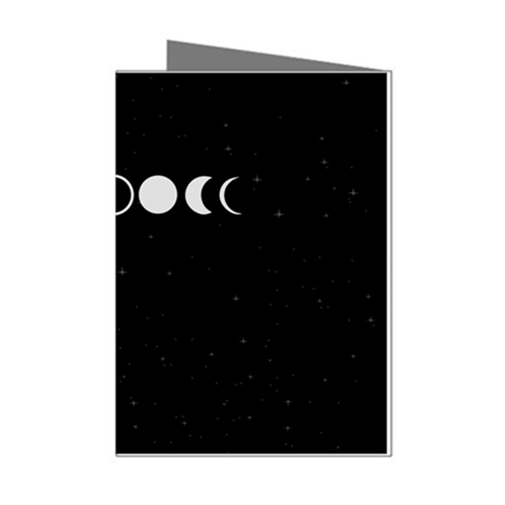 Moon Phases, Eclipse, Black Mini Greeting Cards (Pkg of 8)