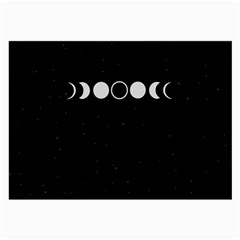 Moon Phases, Eclipse, Black Large Glasses Cloth (2 Sides) by nateshop