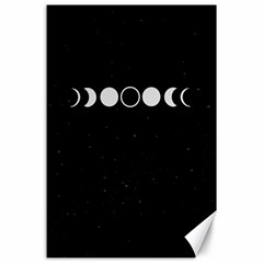 Moon Phases, Eclipse, Black Canvas 24  X 36  by nateshop