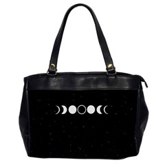 Moon Phases, Eclipse, Black Oversize Office Handbag (2 Sides) by nateshop