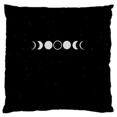 Moon Phases, Eclipse, Black Large Premium Plush Fleece Cushion Case (one Side)