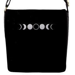 Moon Phases, Eclipse, Black Flap Closure Messenger Bag (s) by nateshop