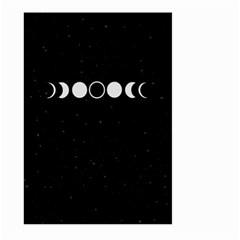 Moon Phases, Eclipse, Black Large Garden Flag (two Sides) by nateshop