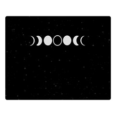 Moon Phases, Eclipse, Black Two Sides Premium Plush Fleece Blanket (large) by nateshop