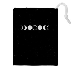 Moon Phases, Eclipse, Black Drawstring Pouch (4xl) by nateshop