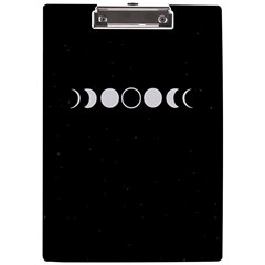 Moon Phases, Eclipse, Black A4 Acrylic Clipboard by nateshop