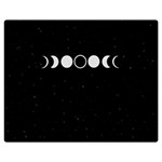 Moon Phases, Eclipse, Black Premium Plush Fleece Blanket (Medium) 60 x50  Blanket Front